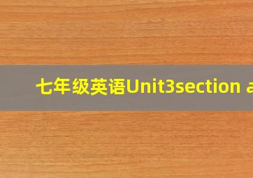 七年级英语Unit3section a